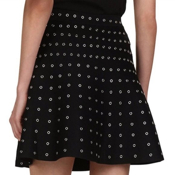 The Kooples Knit Grommet Skirt In Black - Picture 2 of 6